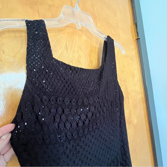 Black double-layered lace and sequins maxi dress - Picture 12 of 16